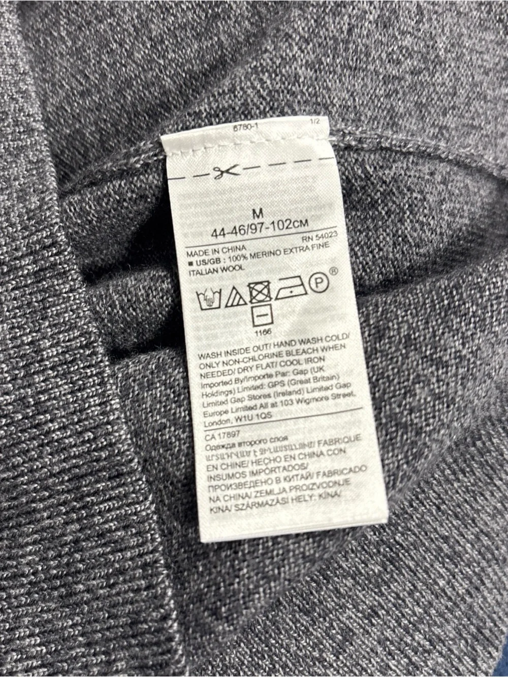 Banana Republic Mens M Gray Italian Merino Wool Baruffa Crewneck Sweater